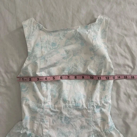 Wild Fable Womens Cottagecore Blue Floral Open Tie Back Mini Dress S Coquette - Picture 3 of 6